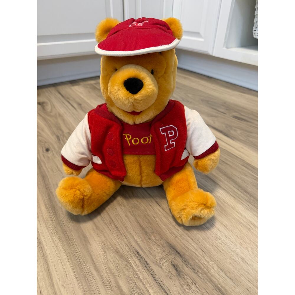 DISNEY STORE EXCLUSIVE WINNIE THE POOH VARSITY JACKET PLUSH DOLL FIGURE